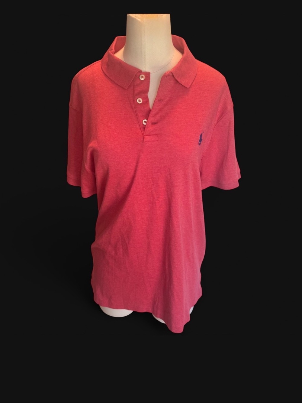 Ralph Lauren Pink Short-Sleeve Polo Shirt size large 100% cotton